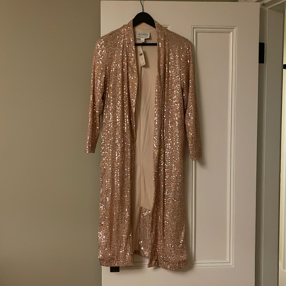 Anthropology rose gold duster size xs- new with tags